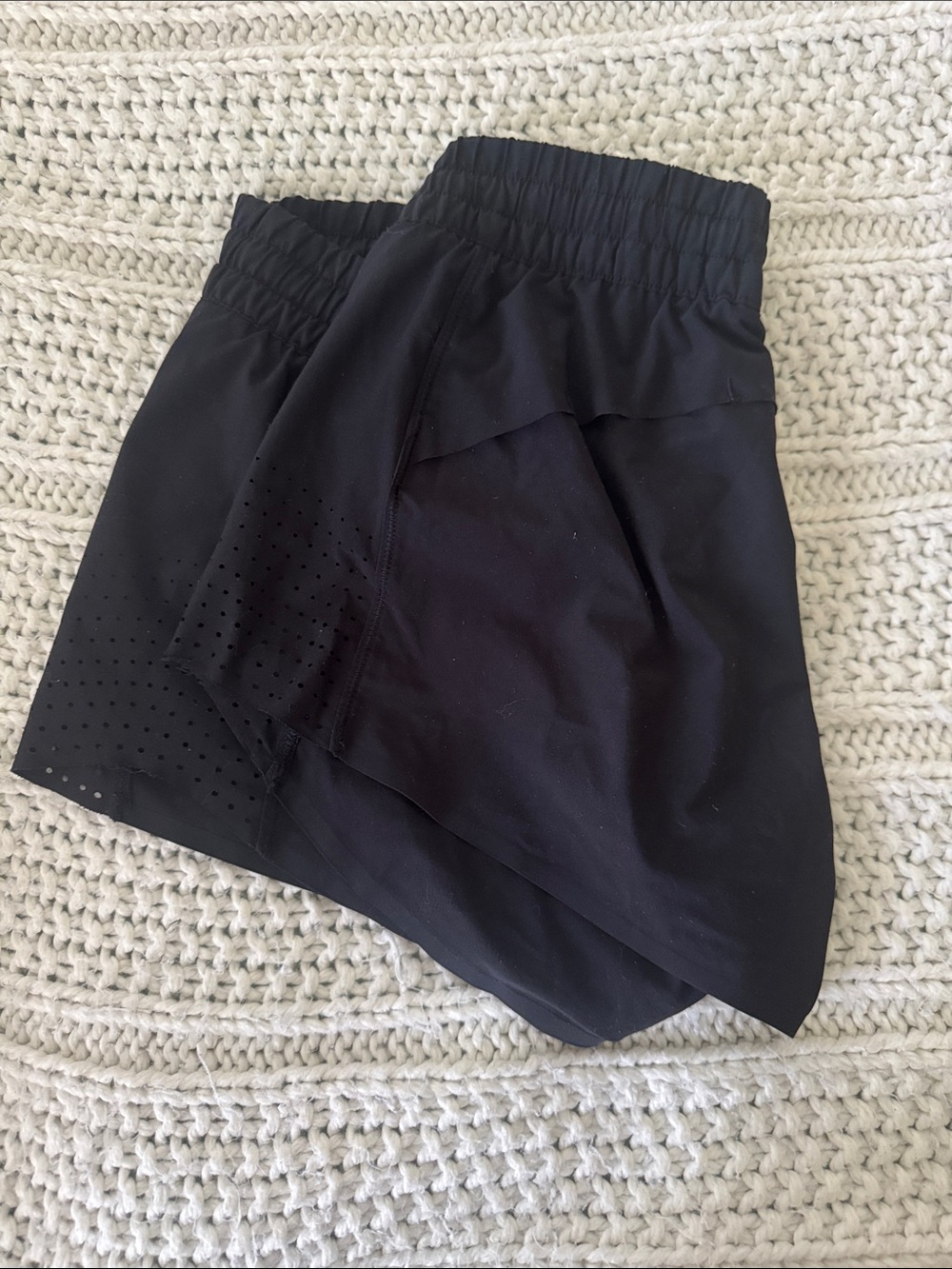 Athleta Black Athletic Layered Running Shorts